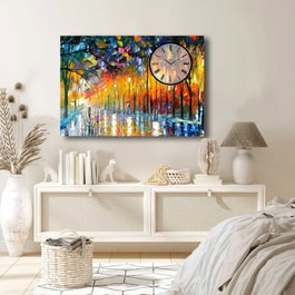 Wallity Reloj de Pared Decorativo de Lienzo 70 x 100 cm